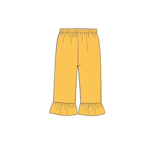 RTS: Gold- Girls Knit Bottoms- Ruffle Pants