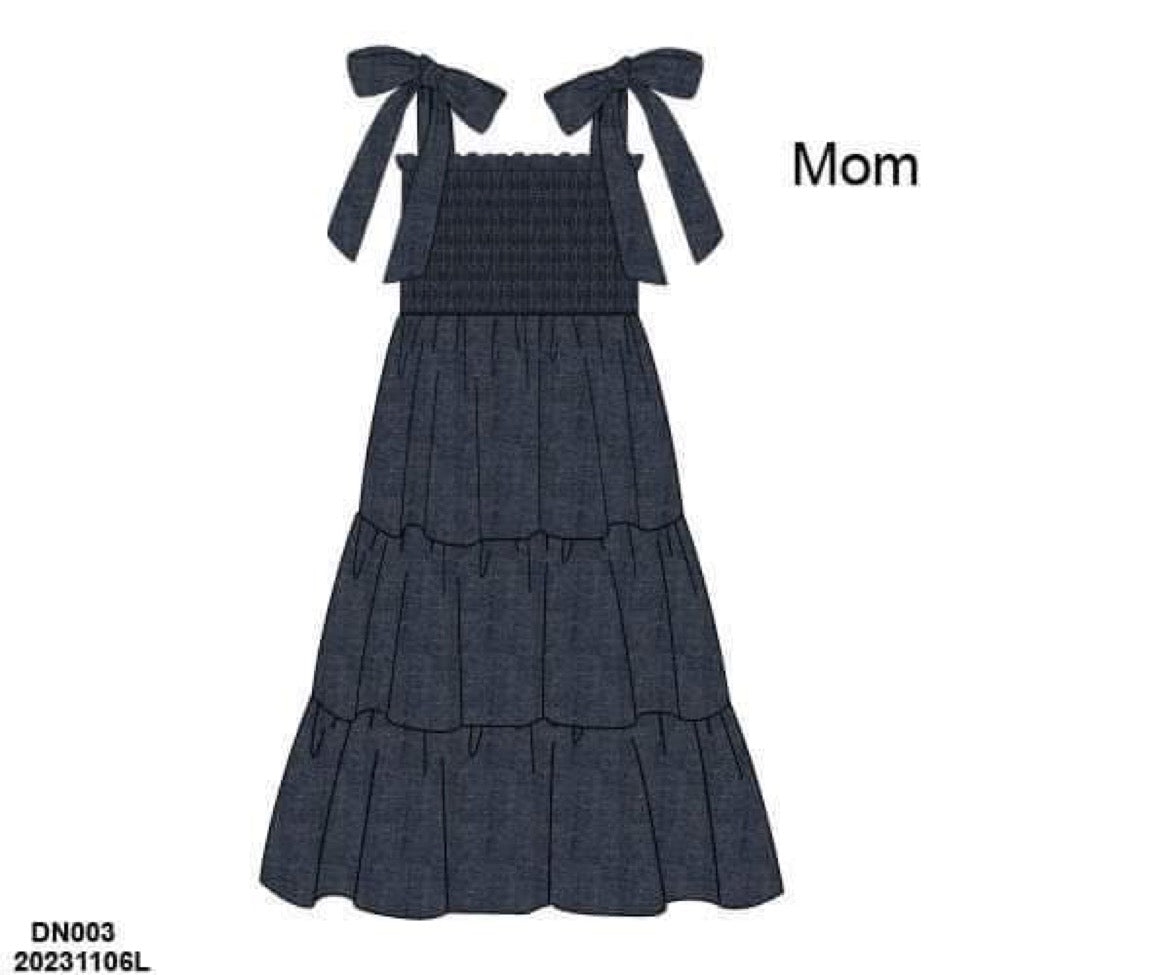 RTS: Summer Denim- Mom Midi Dress