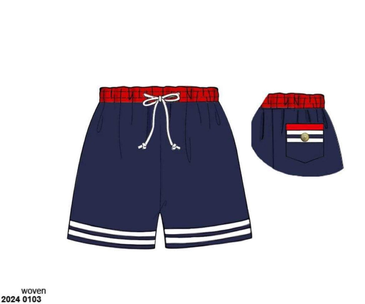 RTS: Sailors At Sea- Boys/Dad Woven Swim Shorts