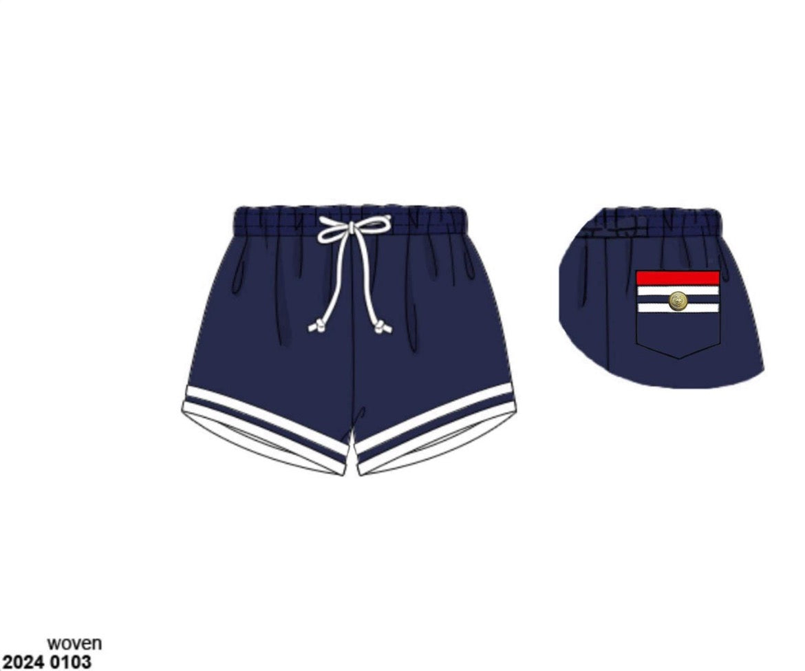 RTS: Sailors At Sea- Boys Woven Swim Shorties