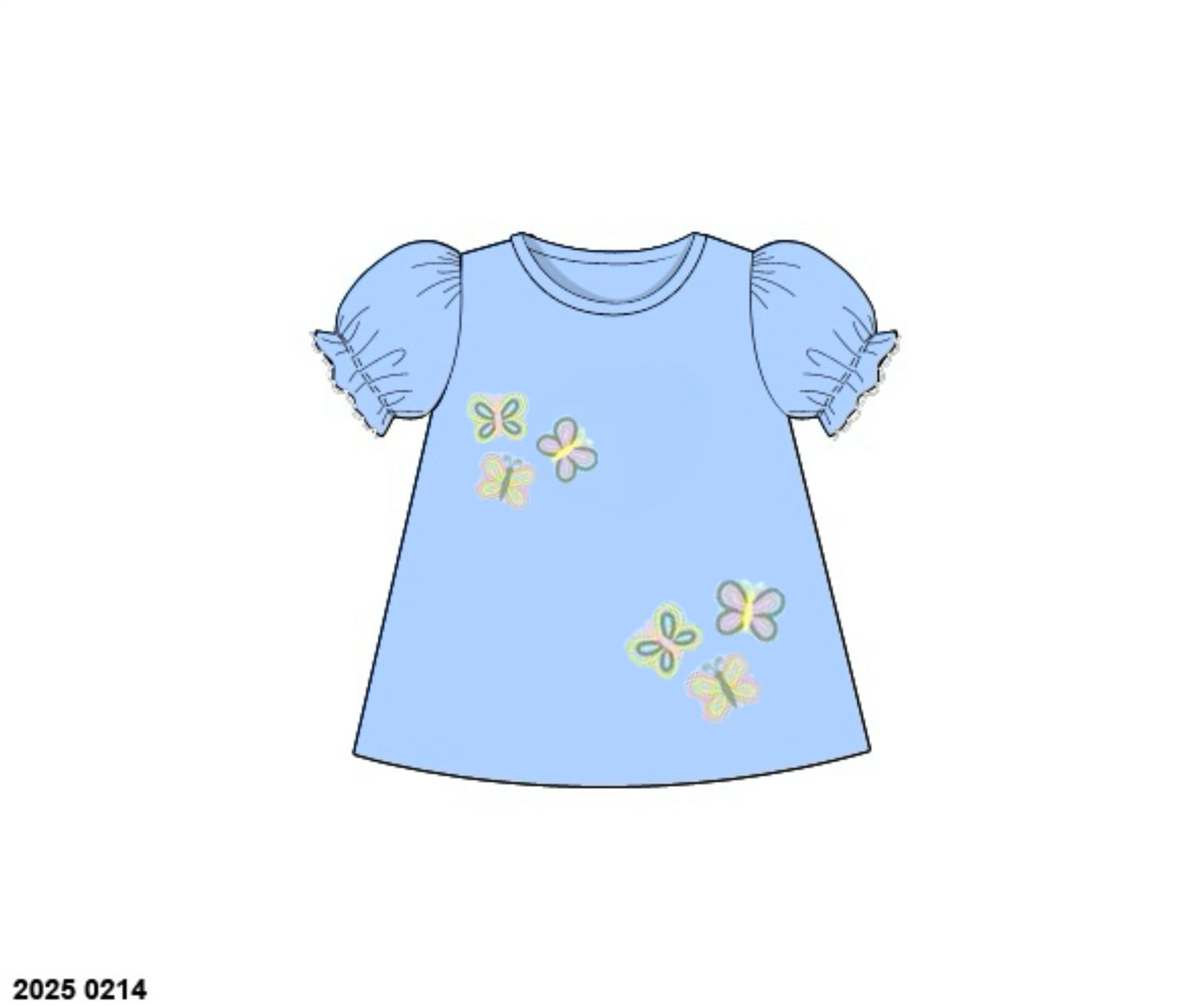 Pre Order 123: Girls Casual Mix & Match- Knit Butterflies Shirt