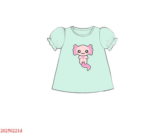 Pre Order 123: Girls Casual Mix & Match- Knit Axolotl Shirt