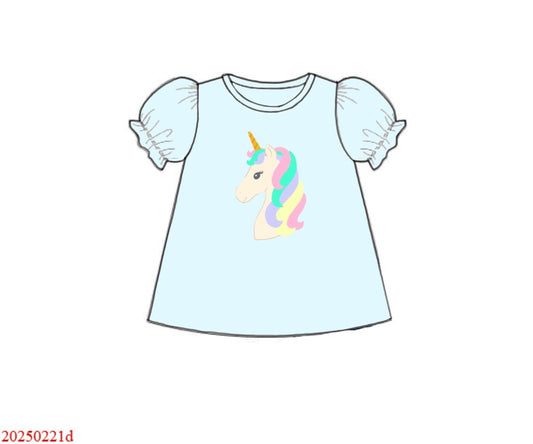 Pre Order 123: Girls Casual Mix & Match- Knit Unicorn Shirt