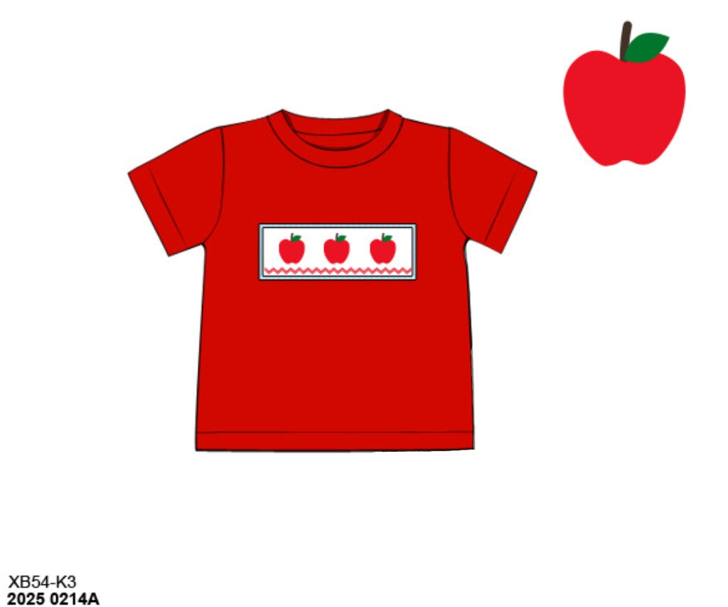 Pre Order 123: A is for Apple- Boys Knit Smocked Shirt