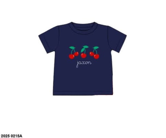 Pre Order 123: Burriss Cherries- Boys Knit Shirt