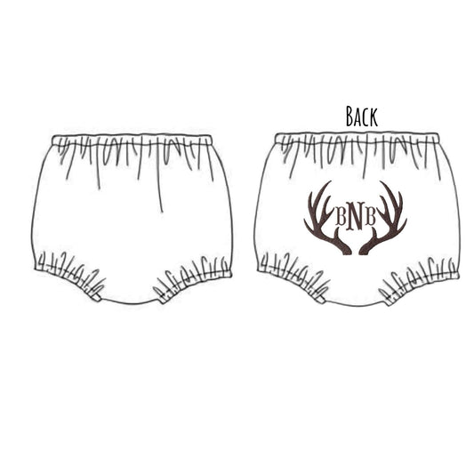 Pre Order 116: Monogram Diaper Cover - Deer Antlers