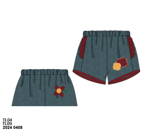 RTS: Patchwork Scarecrow- Girls Woven Shorties