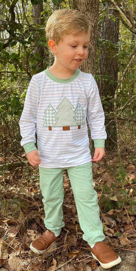 RTS: Trio Trees- Boys Knit Jogger Set