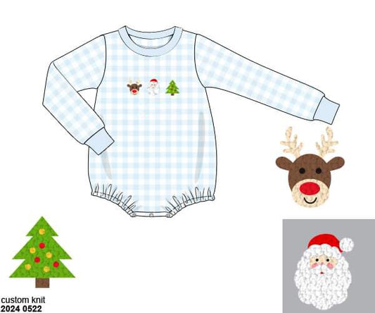 RTS: Festive French Knot- Boys Knit Bubble