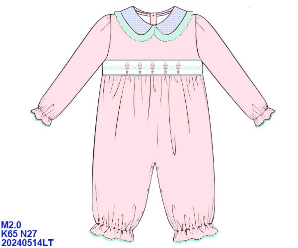 RTS: Pastel Nutcrackers- Girls Velvet Romper