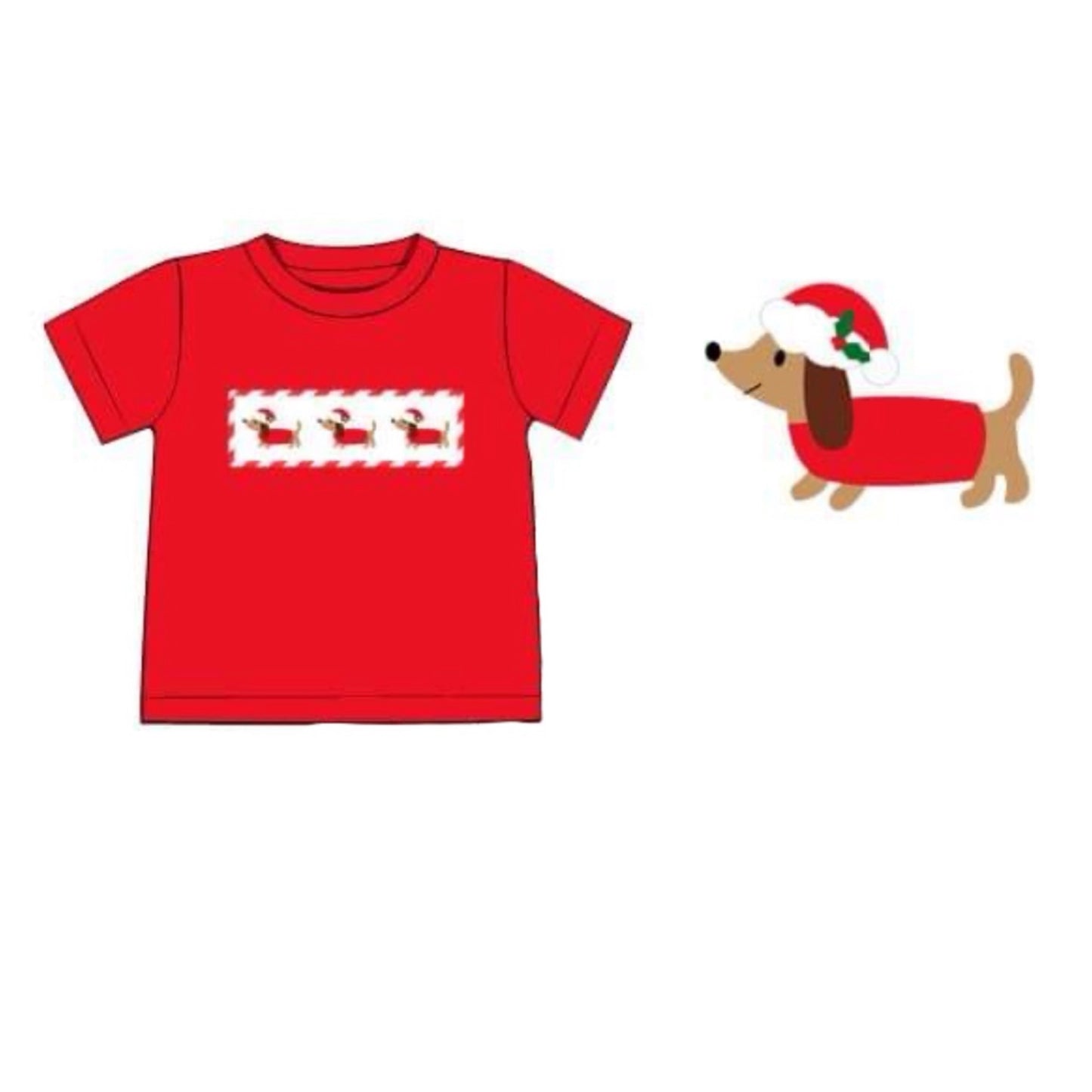 RTS: 25 Days of Christmas- Boys Holiday Dachshund Knit Shirt