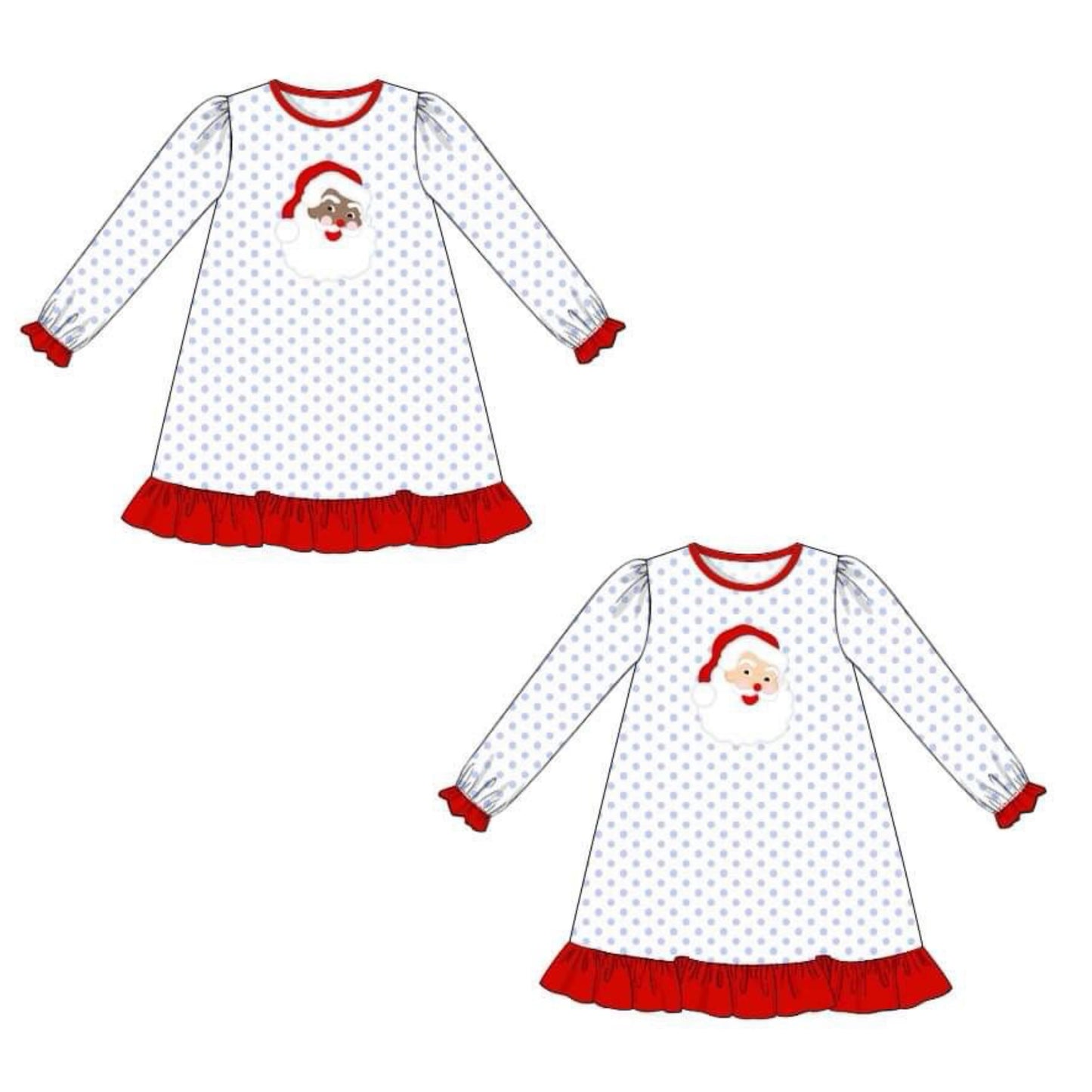 RTS: Little Saint Nick- Girls Knit Gown