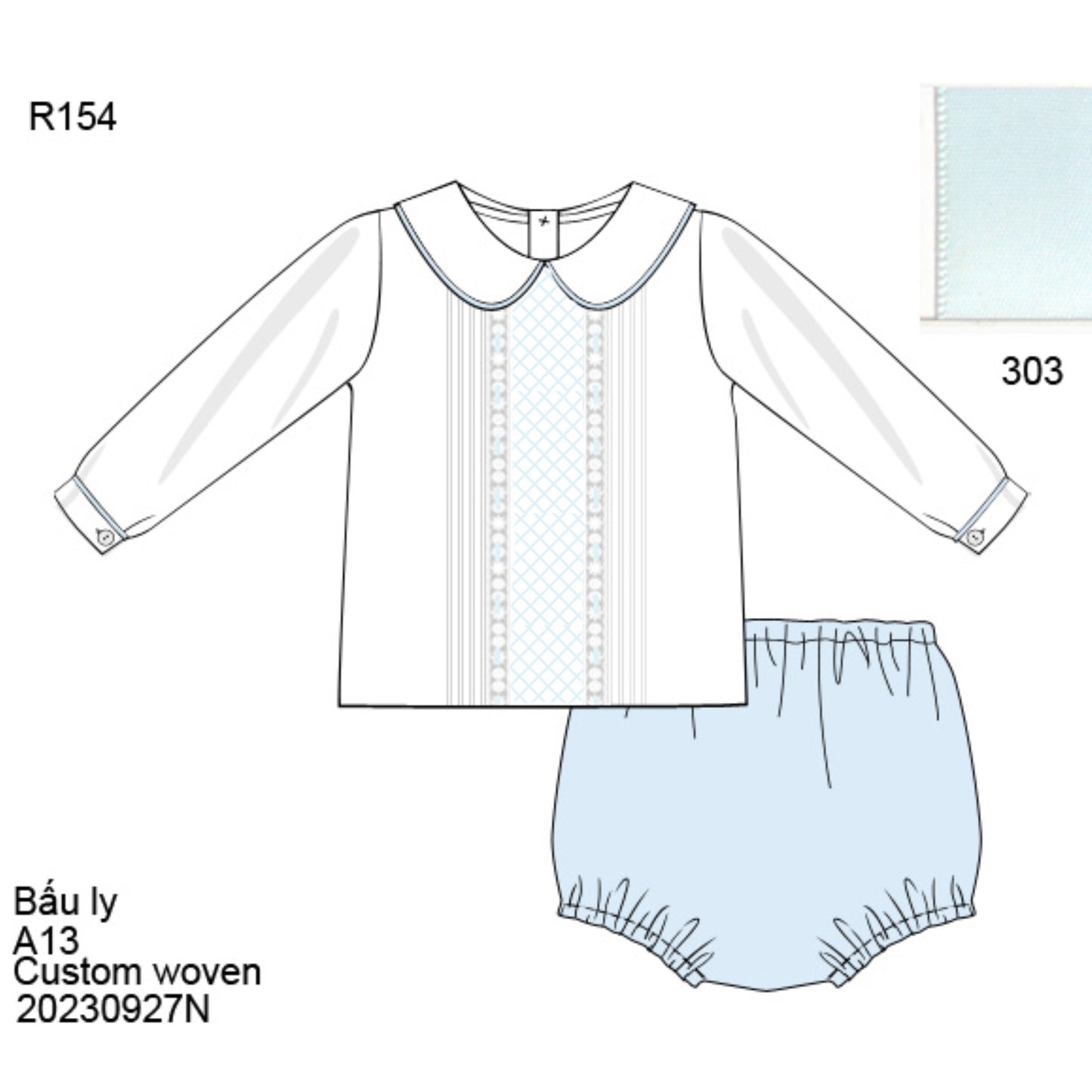 Pre Order 116: Timeless Spring- Boys Woven Diaper Set