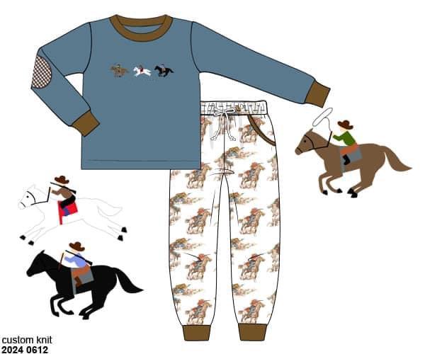 RTS: Wild Wild West- Boys Knit Jogger Set (No Monogram)