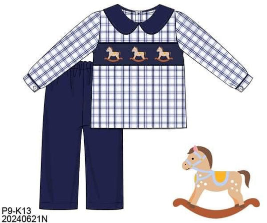 RTS: Rockin' Carousel- Boys Knit Pant Set (No Monogram)