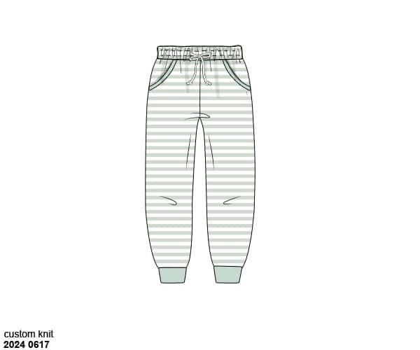 RTS: Boys Mix & Match- Knit Joggers in Sage Stripe