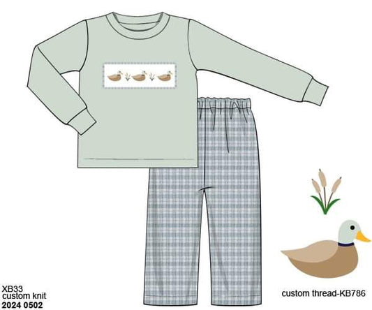 RTS: Smocked Ducks- Boys Woven Pant Set