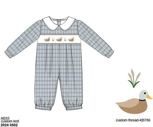 RTS: Smocked Ducks- Boys Woven Romper