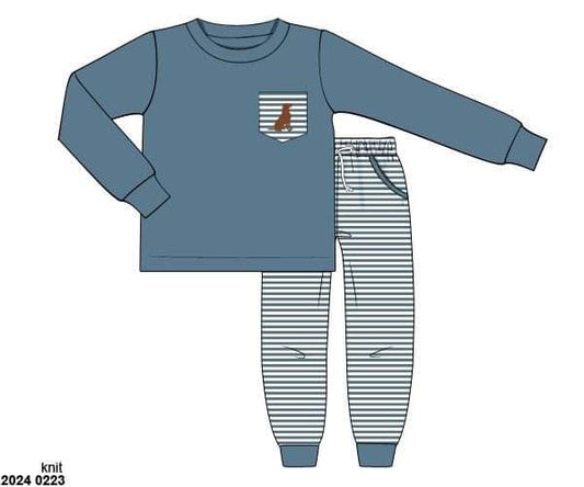 RTS: Meg's French Knot Labs- Boys Knit Jogger Set