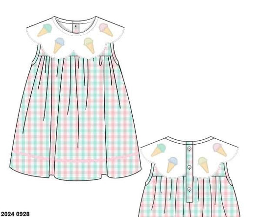 Pre Order 122: Ice Cream- Girls Woven Dress