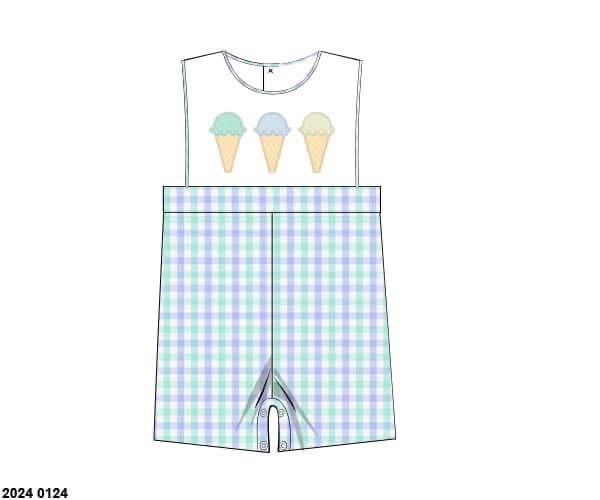 Pre Order 122: Ice Cream- Boys Woven Shortall