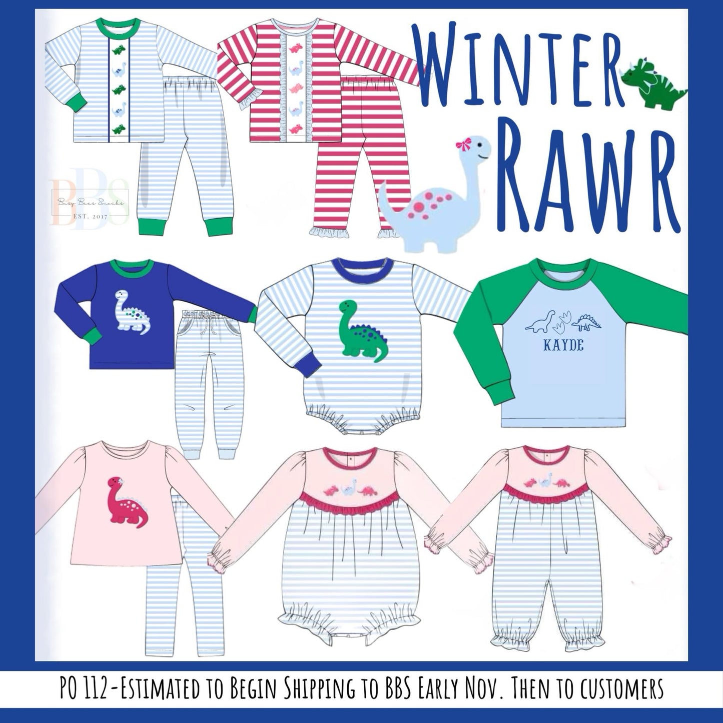 RTS: Winter RAWR- Boys Knit Jogger Set