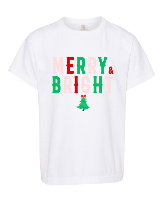 RTS: Jax & James Exclusive for BBS- Merry & Bright Knit Shirt with Pink Letters