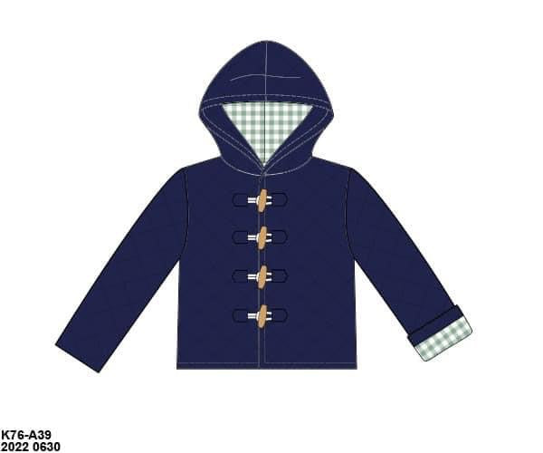 RTS: Quilted Jackets- Navy & Gingham