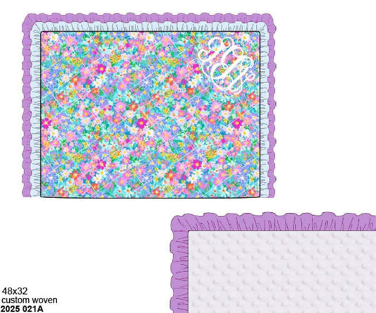 Pre Order 123: Lilac Blooms- Blanket