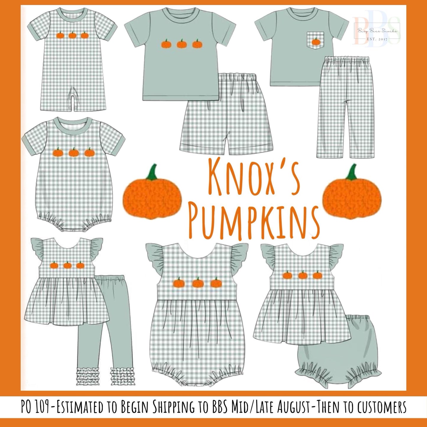 RTS: Knox's Pumpkins- Girls Knit Legging Set