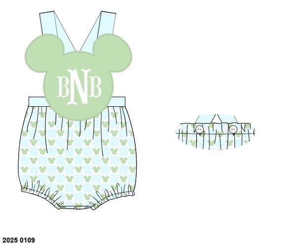 Pre Order 122: Denny Mouse- Boys Knit Sunsuit