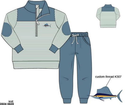 RTS: Coastal Sailfish- Boys Knit Pullover Set