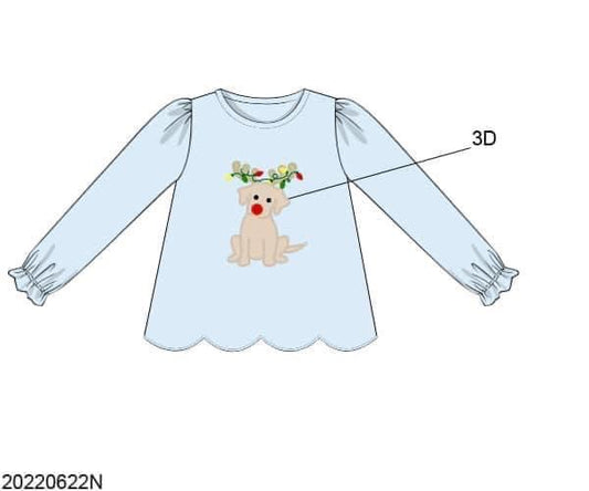 RTS: BBS Rudolph Puppy- Girls Knit Shirt