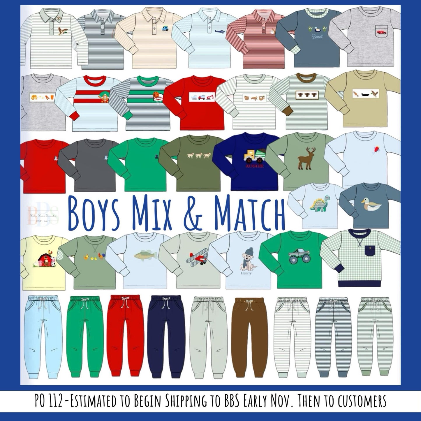 RTS: Boys Mix & Match- Mallard Knit Polo (No Monogram)