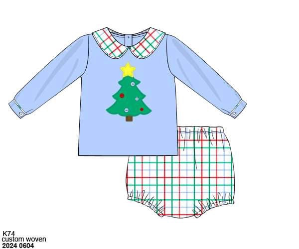 RTS: Merry & Bright- Boys Woven Diaper Set