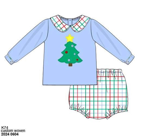 RTS: Merry & Bright- Boys Woven Diaper Set