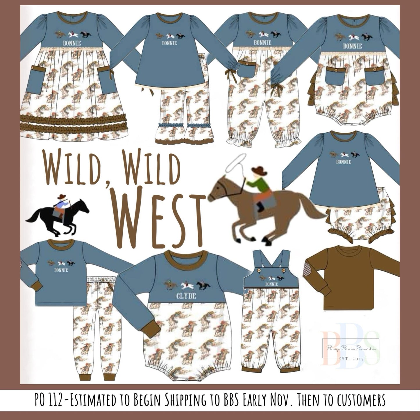 RTS: Wild Wild West- Boys Knit Romper (No Monogram)