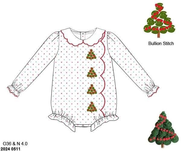 RTS: Oh, Christmas Tree- Girls Swiss Dot Bubble