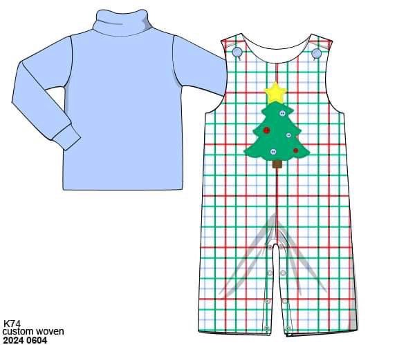 RTS: Merry & Bright- Boys Woven 2pc Longall