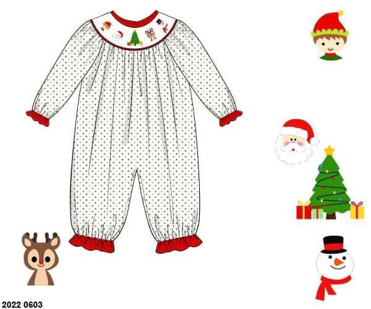 RTS: Santa & Friends- Girls Knit Romper