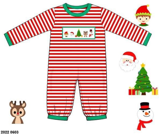 RTS: Santa & Friends- Boys Knit Romper