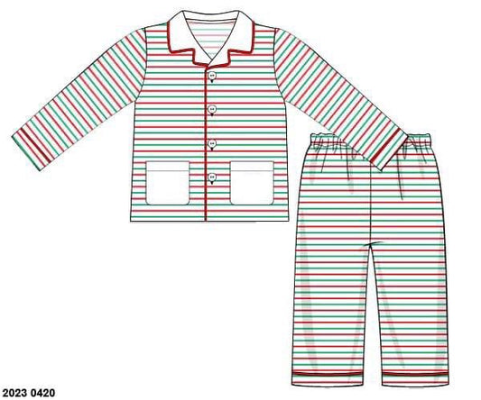 RTS: Tinsel Stripes- Boys & Dad 2pc Button Up Lounge