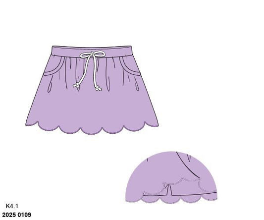 Pre Order 122: Royalty Era- Girls Knit Purple Skort