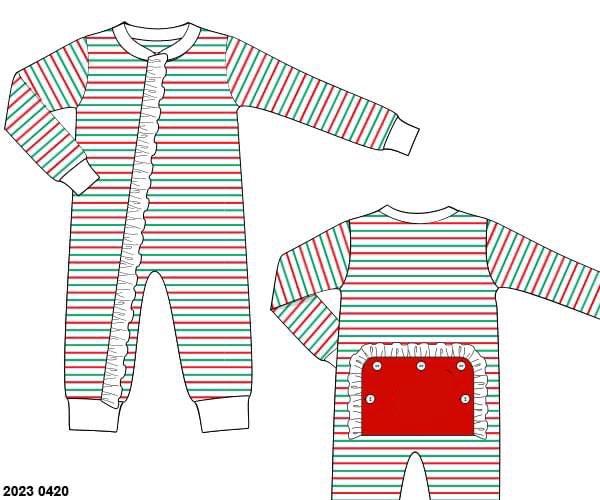 RTS: Tinsel Stripes- Girls 1pc Knit Lounge