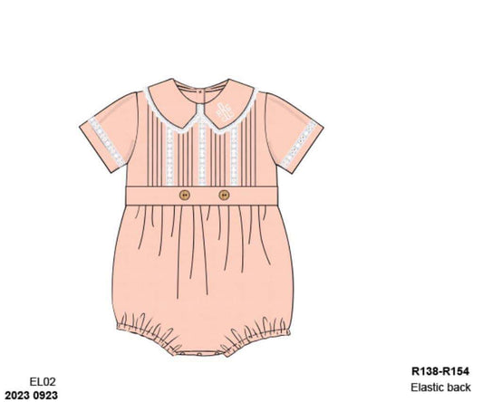 Pre Order 116: Peachy Spring- Boys Woven Bubble