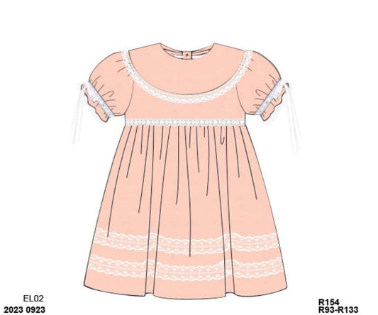 Pre Order 116: Peachy Spring- Girls Woven Dress