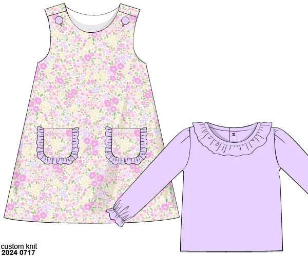 RTS: Parrish Pretties- Girls Brynn Floral Knit 2pc Dress