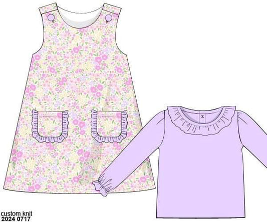 RTS: Parrish Pretties- Girls Brynn Floral Knit 2pc Dress