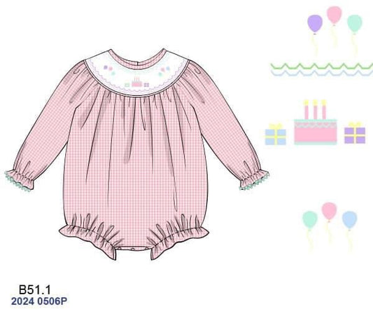 RTS: Winter Party- Girls Smocked Woven Bubble