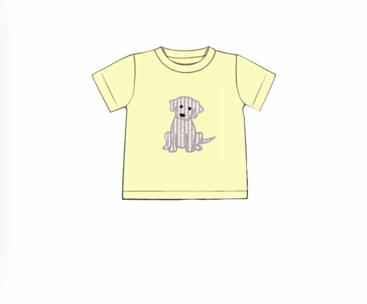 Pre Order 116: BBS Spring Puppy- Boys Pale Yellow Knit Shirt